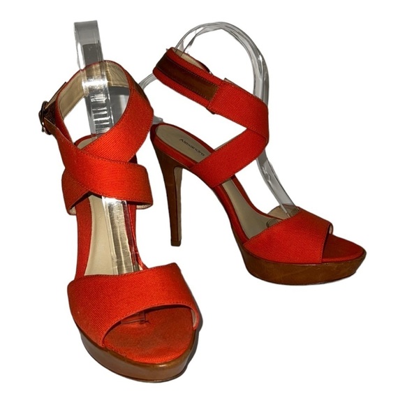 Alexandre Birman Melon Orange Wrap Heels